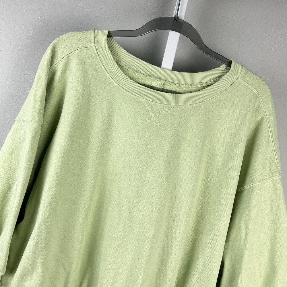 Anthropologie Pilcro Sweatshirt Womens XL Light Green Relaxed Boho French Terry